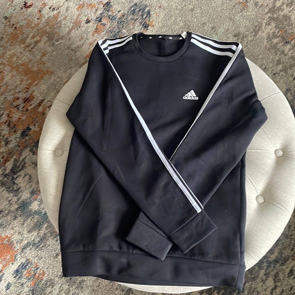 adidas Black and White Crewneck Sweatshirt